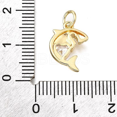 Brass Micro Pave Cubic Zirconia Pendants KK-V011-28G-A-1