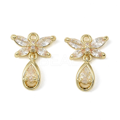 Brass Micro Pave Cubic Zirconia Pendants KK-C107-18A-G-1