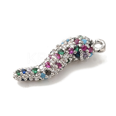Rack Plating Brass Micro Pave Cubic Zirconia Pendant KK-A229-03C-P-1