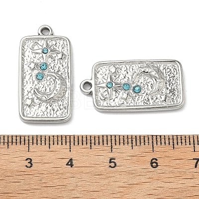 304 Stainless Steel Rhinestone Pendants STAS-L308-02A-P-1
