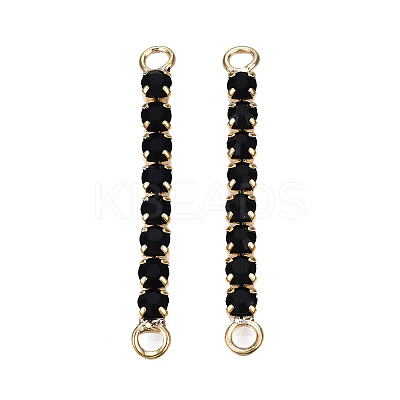 Brass Pave Rhinestone Chain Connector Charms KK-N216-416B-1