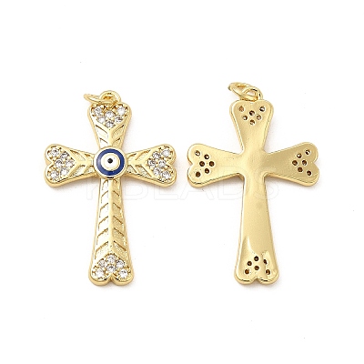 Brass Micro Pave Cubic Zirconia Pendants KK-E068-VB264-1-1