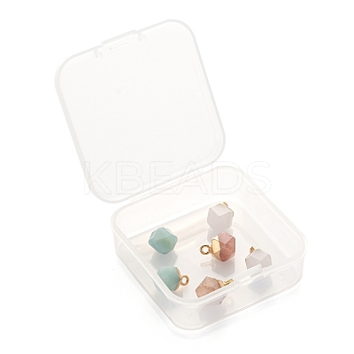 6Pcs 3 Style Electroplate Natural Gemstone Charms G-FS0001-39-1