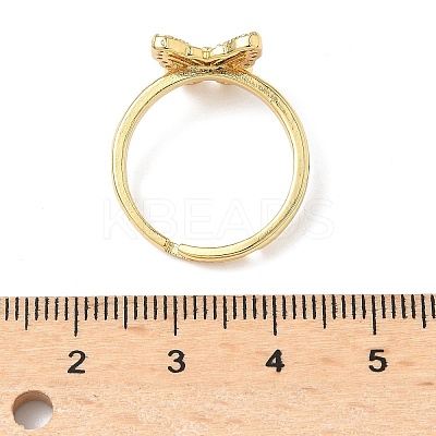 Brass Micro Pave Cubic Zirconia Adjustable Finger Rings for Women RJEW-A065-02G-1