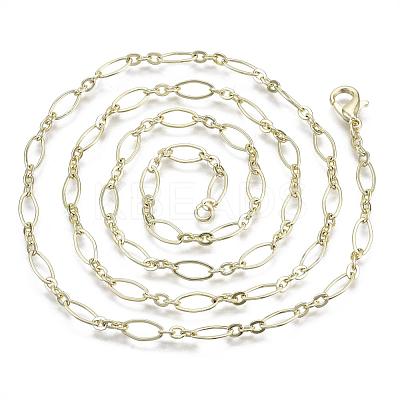 Brass Cable Chains Necklace Making MAK-S072-16B-14KC-1