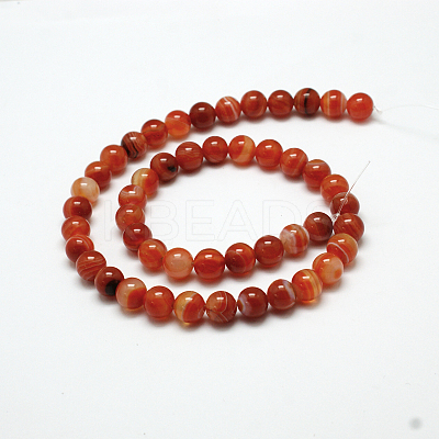 Natural Red Agate Bead Strands G-G880-05-8mm-1