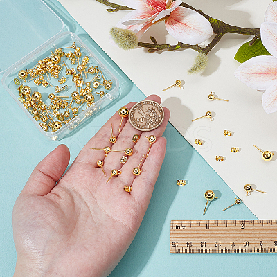 60Pcs 4 Styles 304 Stainless Steel Stud Earring Findings STAS-NB0001-99-1