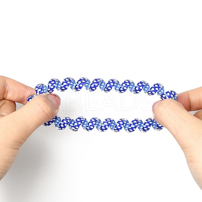 Printed Plastic Telephone Cord Elastic Hair Ties OHAR-R111-15-1