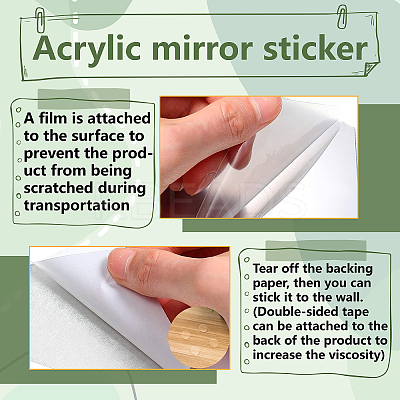 2Pcs Mirror Wall Stickers DIY-CN0001-96-1