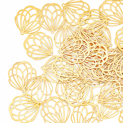 40Pcs Rack Plating 201 Stainless Steel Filigree Pendants STAS-HY0001-06-1