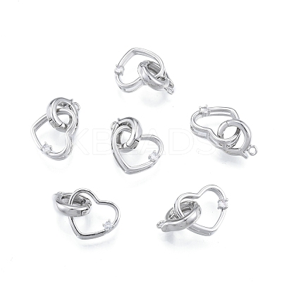 Brass Pave Clear Cubic Zirconia Fold Over Clasps KK-A165-02P-1