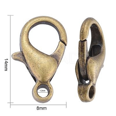 Antique Bronze Alloy Lobster Claw Clasps X-E105-NFAB-1