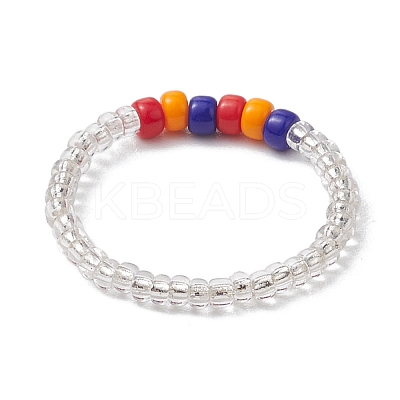 5Pcs Glass Seed Beads Stretch Rings for Women RJEW-JR00734-1