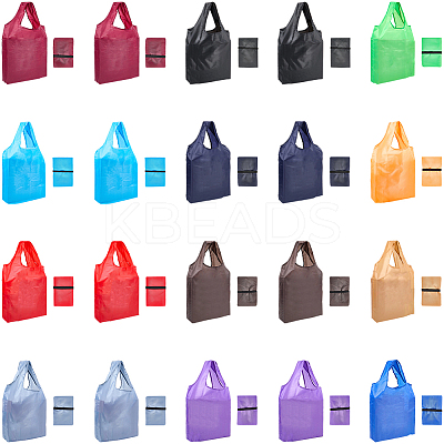 20Pcs 12 Colors Reusable Polyester Supermarket Shopping Tote Bags ABAG-CN0001-50-1