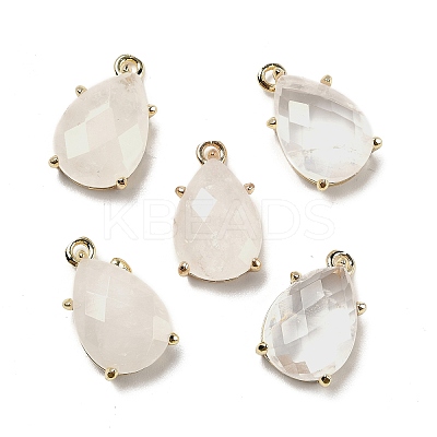 Natural Quartz Crystal Faceted Pendants G-M431-16G-04-1