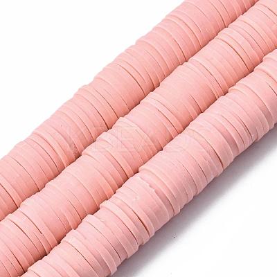 Flat Round Handmade Polymer Clay Beads CLAY-R067-12mm-18-1