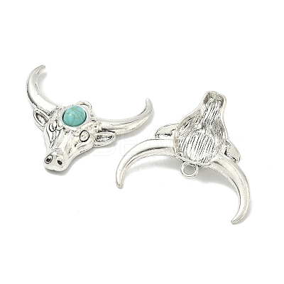 Bohemian Synthetic Turquoise Cattle Pendants FIND-Z112-01AS-05-1