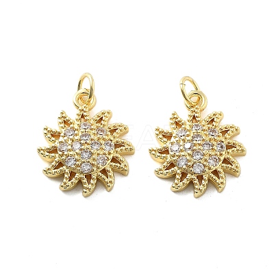 Brass Micro Pave Cubic Zirconia Pendants KK-C092-23A-G-1
