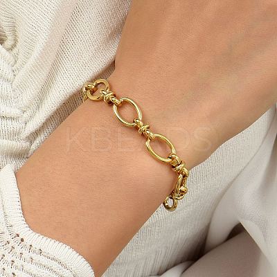201 Stainless Steel Oval Link Chain Bracelet KM2112-1-1