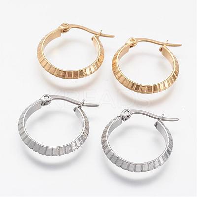 304 Stainless Steel Hoop Earrings EJEW-N0039-17-1