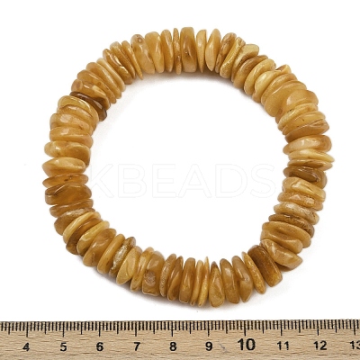 Natural Amber Beaded Stretch Bracelets for Men Women BJEW-L710-01C-1