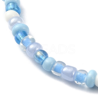 3Pcs 3 Color Non-magnetic Synthetic Hematite Heart & Glass Seed Beaded Stretch Bracelets Set BJEW-JB09457-1