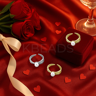 4Pcs 2 Colors Brass Micro Pave Cubic Zirconia Adjustable Cuff Open Rings RJEW-HY0001-26-1