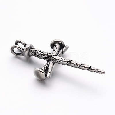 Retro 304 Stainless Steel Cross Gothic Pendants STAS-E094-08AS-1