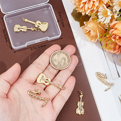 6Pcs 3 Style Brass Pendants KK-BBC0012-93-1