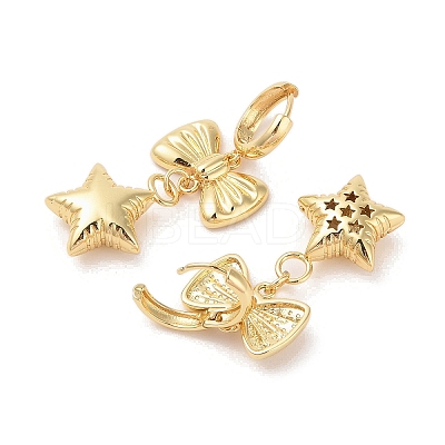 Bowknot Brass Hoop Earrings for Women EJEW-S231-03G-01-1