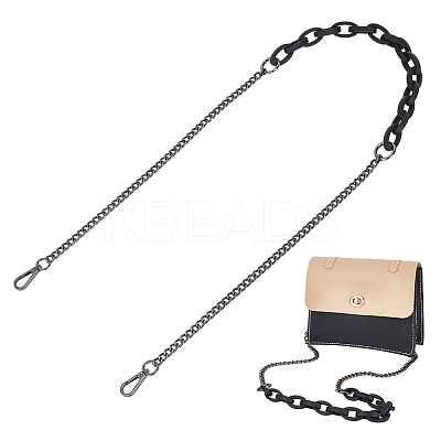 Acrylic & Iron Chain Bag Straps FIND-WH0111-378B-1