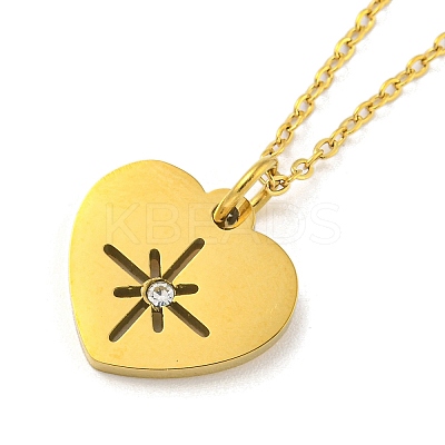 304 Stainless Steel Pendant Necklaces NJEW-M099-01C-G-1