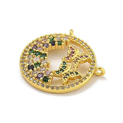 Rack Plating Brass Micro Pave Cubic Zirconia Pendants KK-C074-02G-04-1