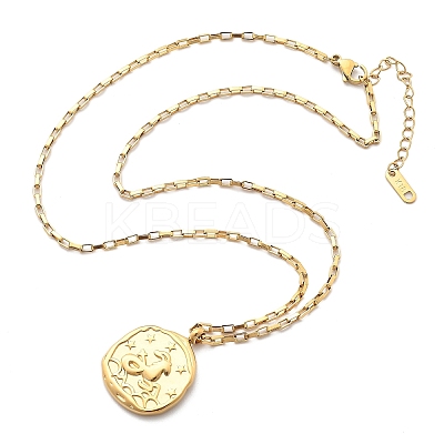 304 Stainless Steel Constellation Pendant Necklaces NJEW-K392-01G-10-1