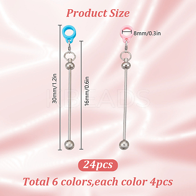 24Pcs 6 Colors Silcone Straw Cap PALLOY-DR00007-1