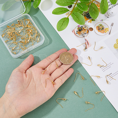 60Pcs Brass Earring Hooks KK-DC0003-89-1