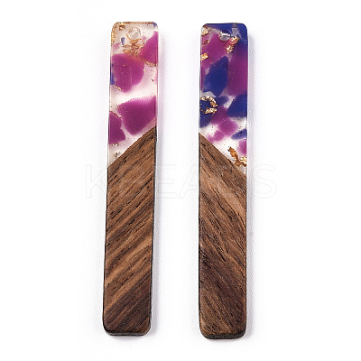 Transparent Resin & Walnut Wood Big Pendants RESI-TAC0017-70-A05-1