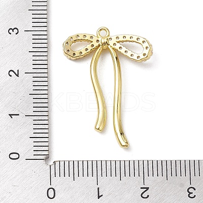 Rack Plating Brass Micro Pave Clear Cubic Zirconia Pendants KK-H463-12G-1