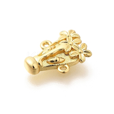 Rack Plating Brass Flower Animal Connector Charms KK-L225-027G-1