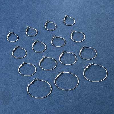 32Pcs 4 Styles Iron Huggie Hoop Earring Findings IFIN-FS0001-49B-1