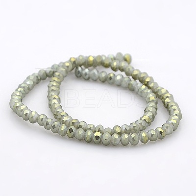 Full Rainbow Plated Faceted Rondelle  Glass Beads Strands GLAA-A024B-FR01-1