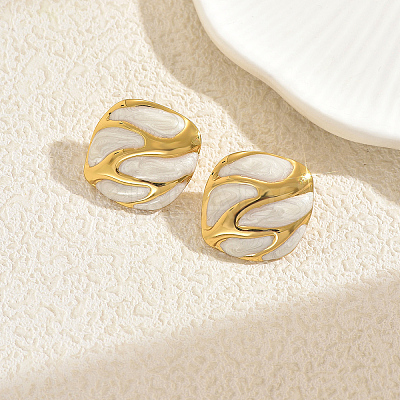 Stainless Steel Square Stud Earrings HU6471-1-1