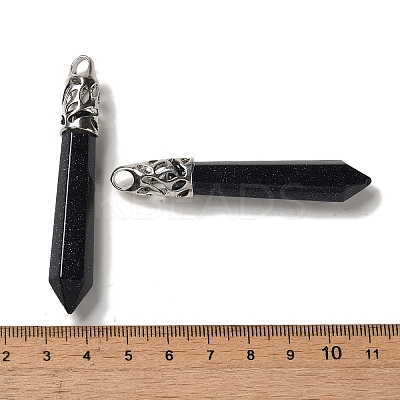 Synthetic Blue Goldstone Pointed Big Pendants G-Z055-01P-15-1