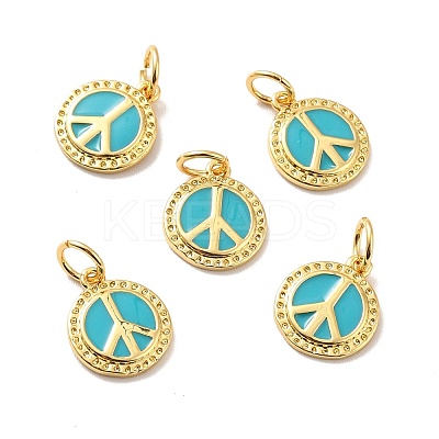 Rack Plating Brass Enamel Pendants KK-M230-17G-1
