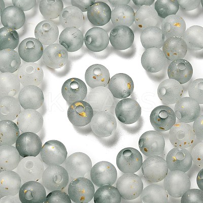 Frosted Transparent Acrylic Beads OACR-F013-13F-1