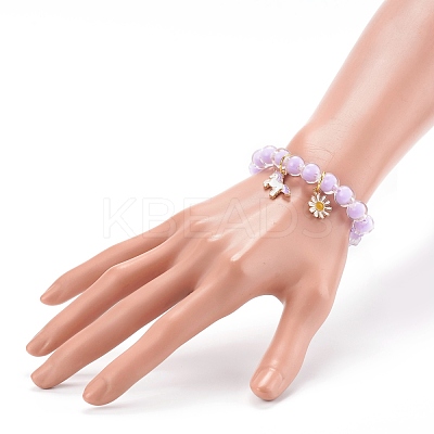 Transparent Acrylic Stretch Charm Bracelets for Kids BJEW-JB06167-1