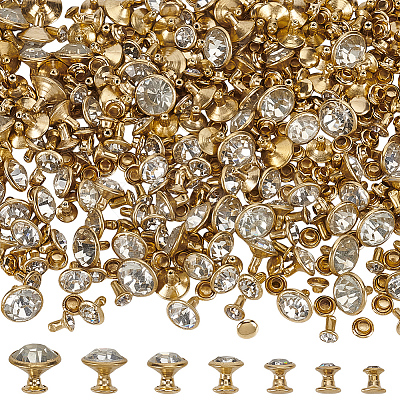 280 Sets 7 Styles Iron & Brass Double Cap Rivets KK-FG0001-19G-1