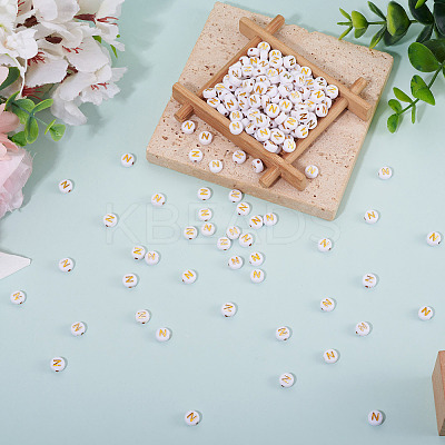 500Pcs Plating Acrylic Beads PACR-TADJ0001-01N-1