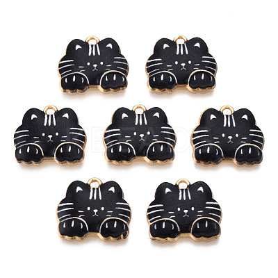 Rack Plating Printed Alloy Pendants ENAM-N055-177K-1