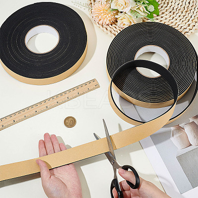 2 Rolls Strong Adhesion EVA Sponge Foam Rubber Tape AJEW-BC0009-88B-1